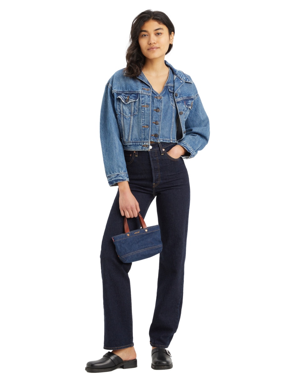 Jeans regular relajado cintura para mujer 4