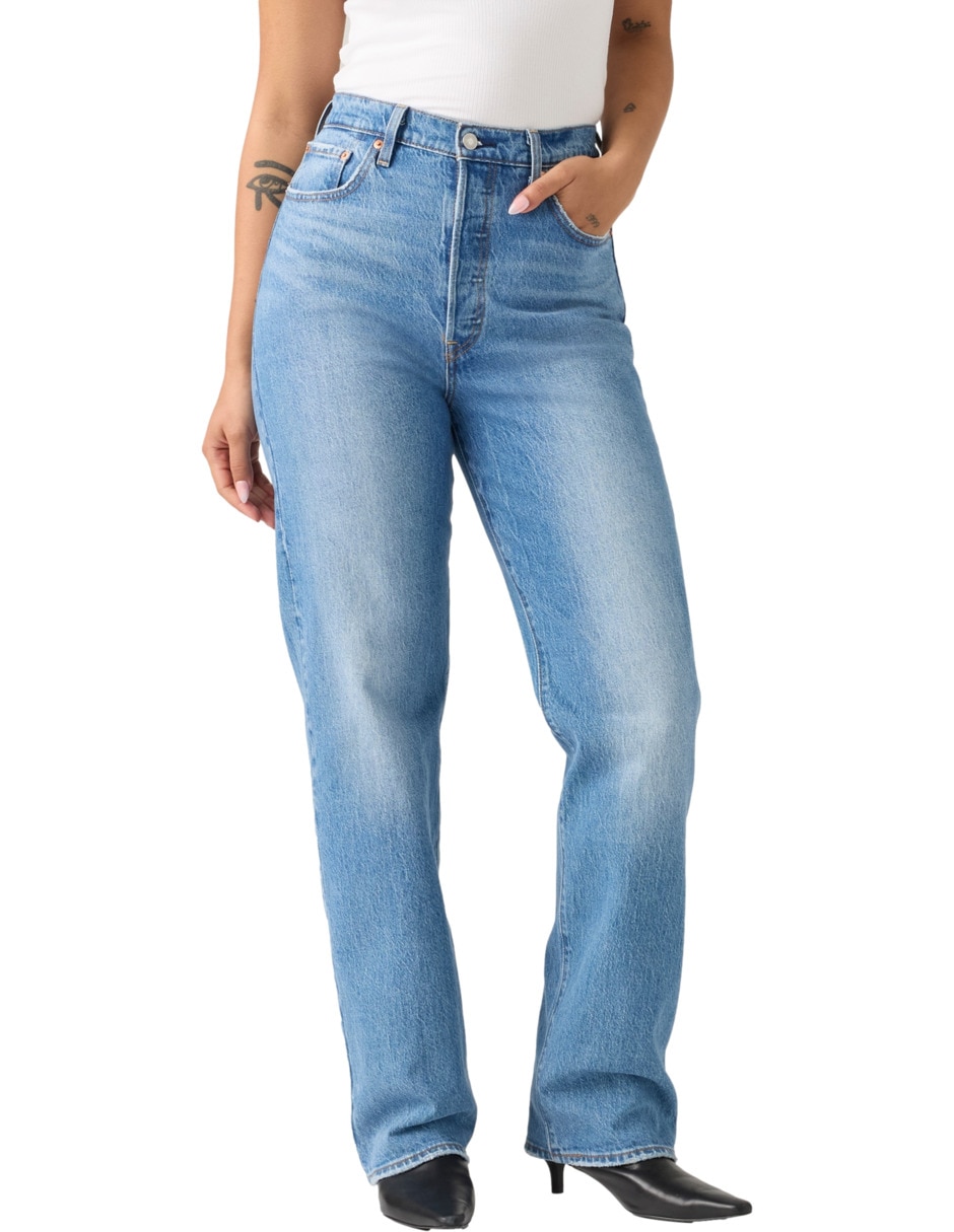 Jeans regular relajado cintura para mujer Jeans regular relajado cintura para mujer