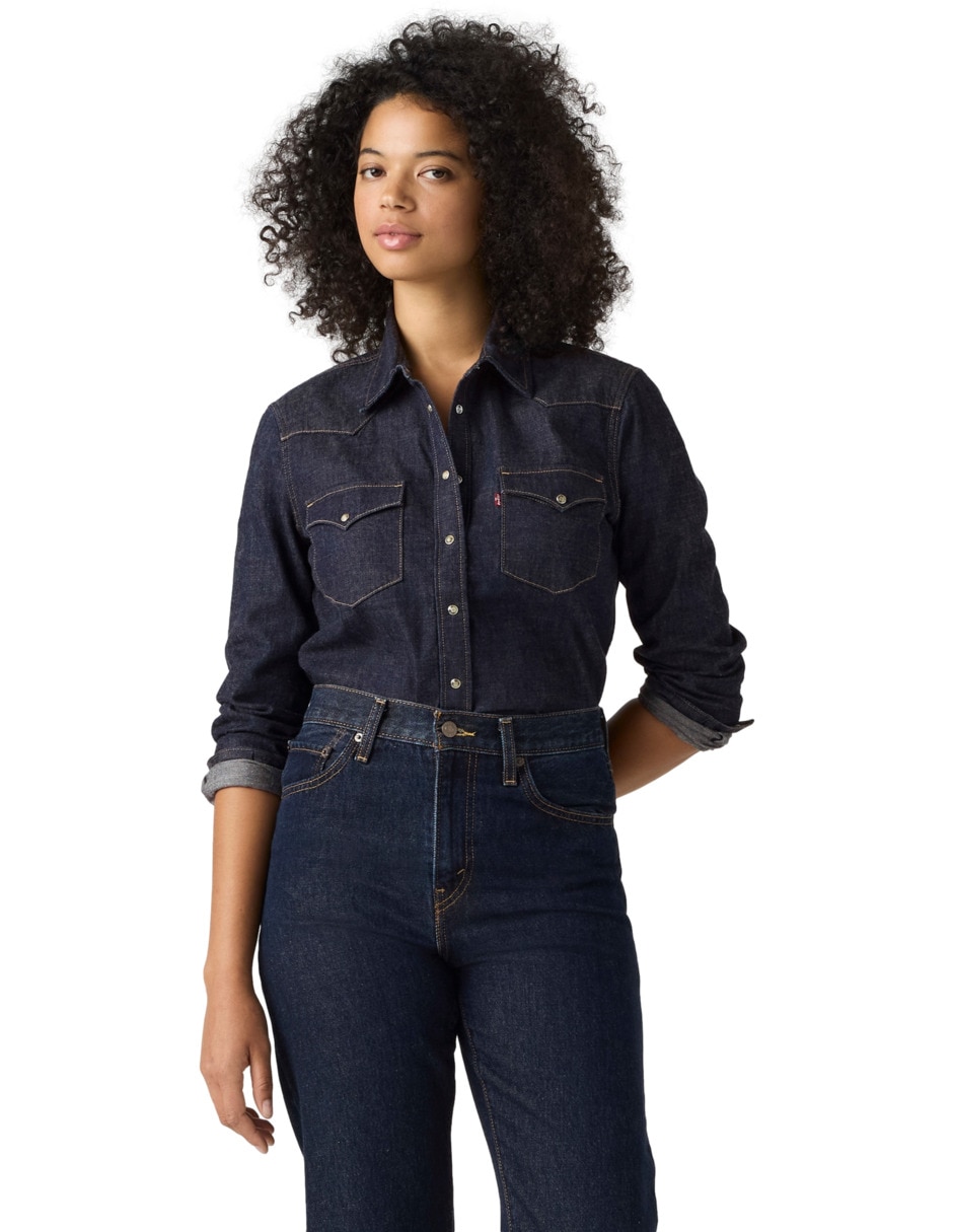 Blusa camisera manga larga para mujer Blusa camisera manga larga para mujer