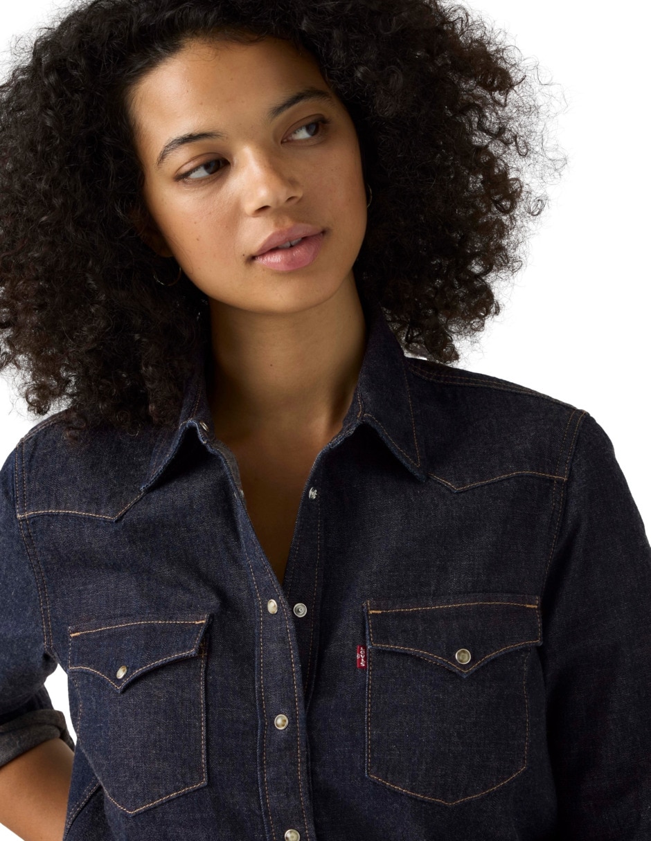 Blusa camisera manga larga para mujer 4