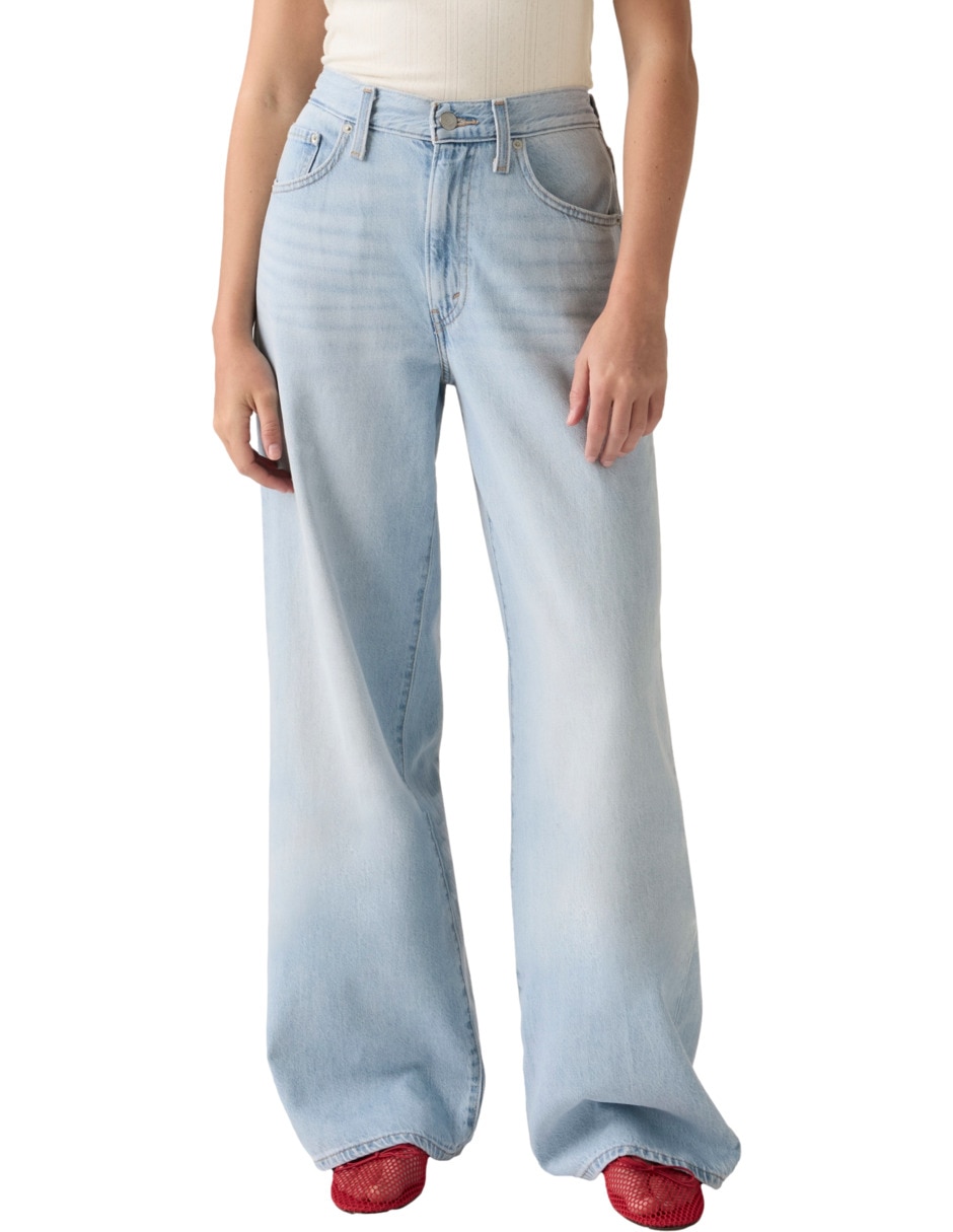 Jeans regular wide leg cintura para mujer Jeans regular wide leg cintura para mujer