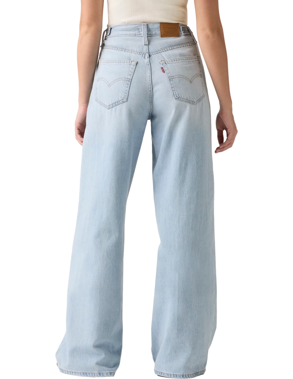 Jeans regular wide leg cintura para mujer 3