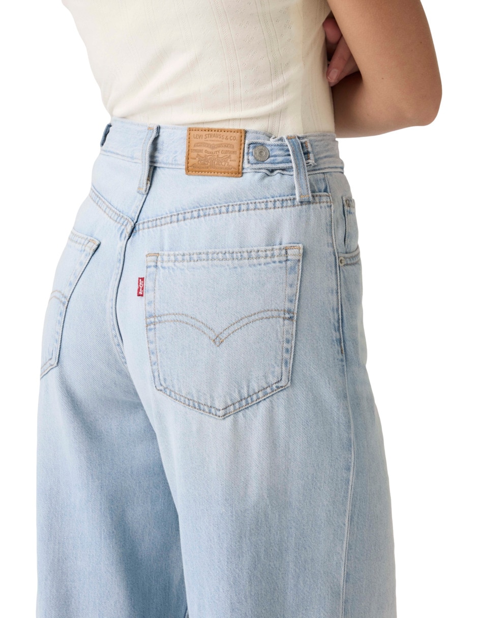 Jeans regular wide leg cintura para mujer 5