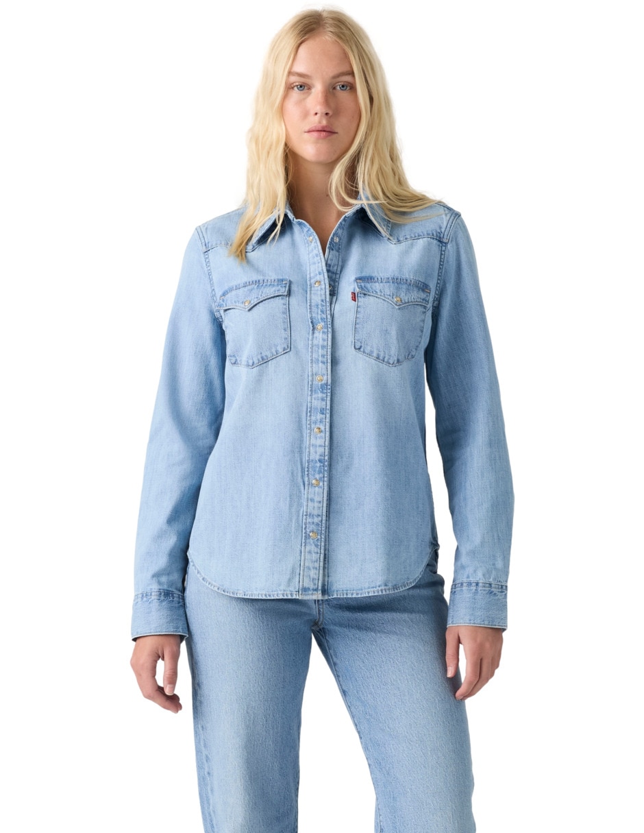 Blusa camisera manga larga para mujer Blusa camisera manga larga para mujer