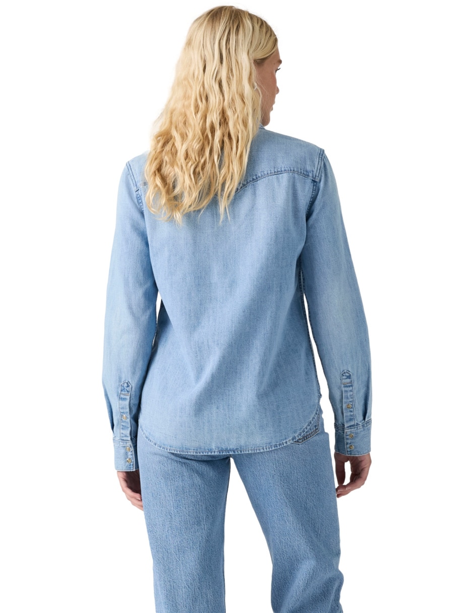 Blusa camisera manga larga para mujer 2