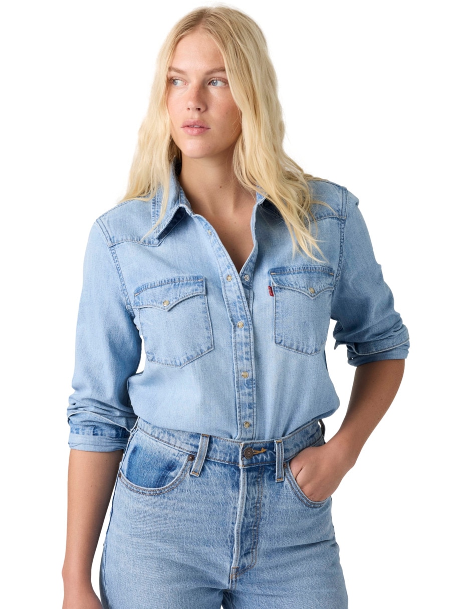 Blusa camisera manga larga para mujer 3