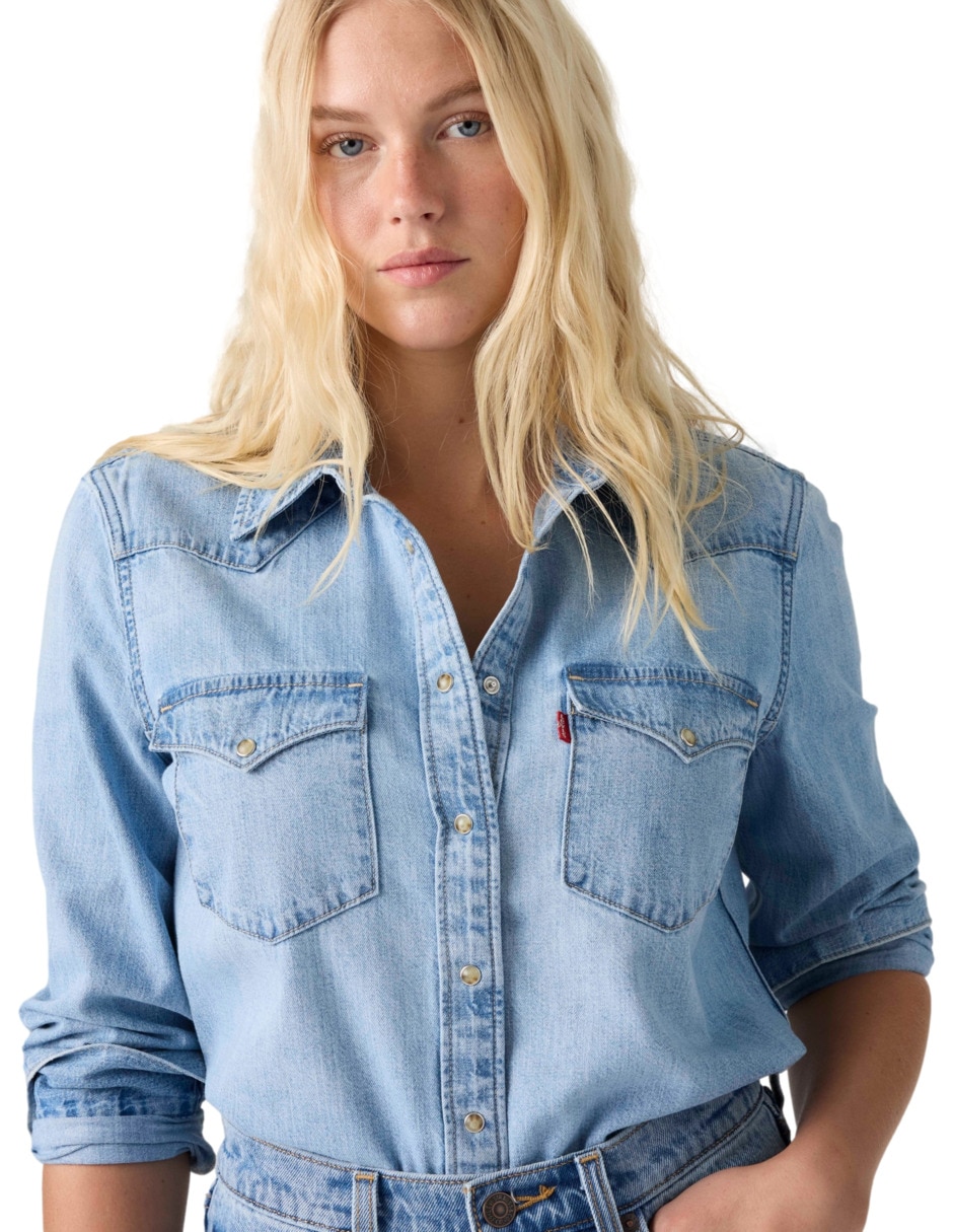 Blusa camisera manga larga para mujer 4