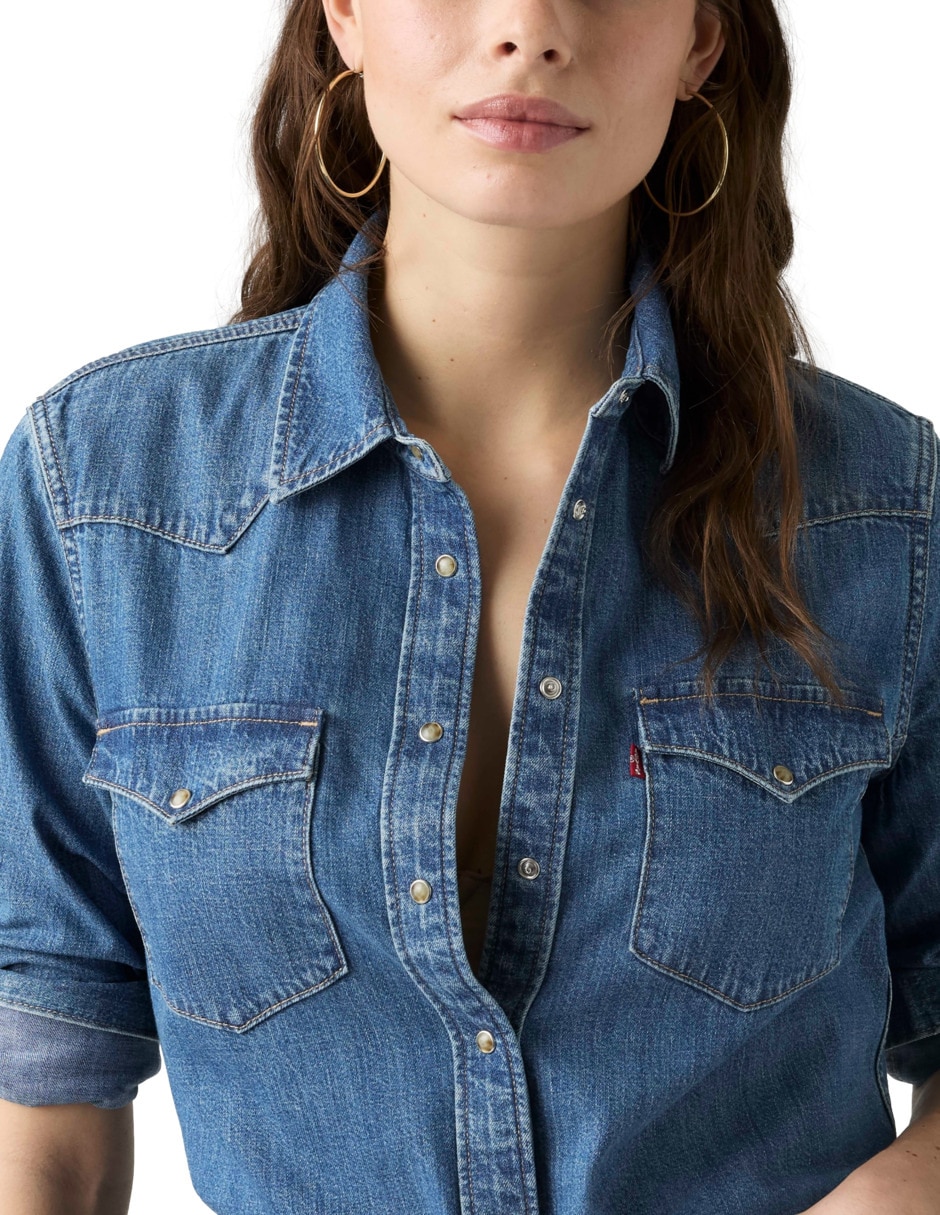 Blusa camisera manga larga para mujer 3