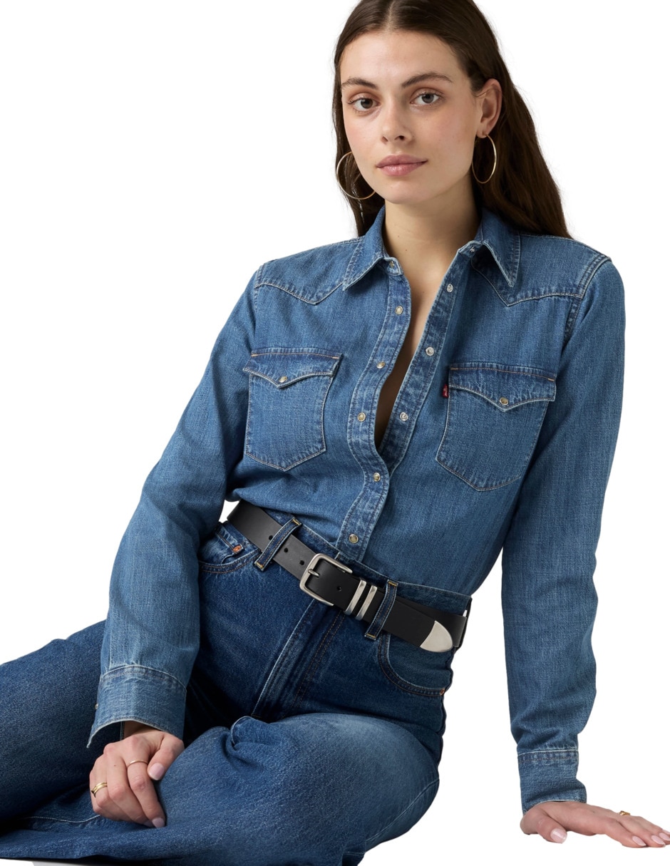 Blusa camisera manga larga para mujer 4