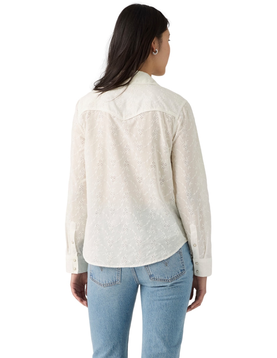 Blusa camisera manga larga para mujer 2