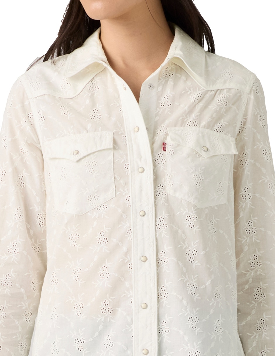 Blusa camisera manga larga para mujer 4
