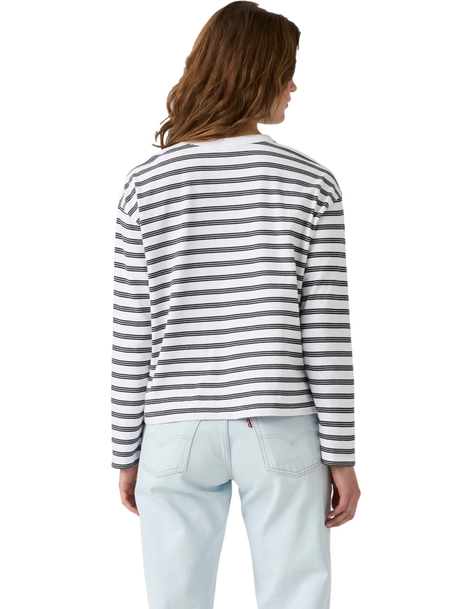 Playera manga larga cuello redondo para mujer 2