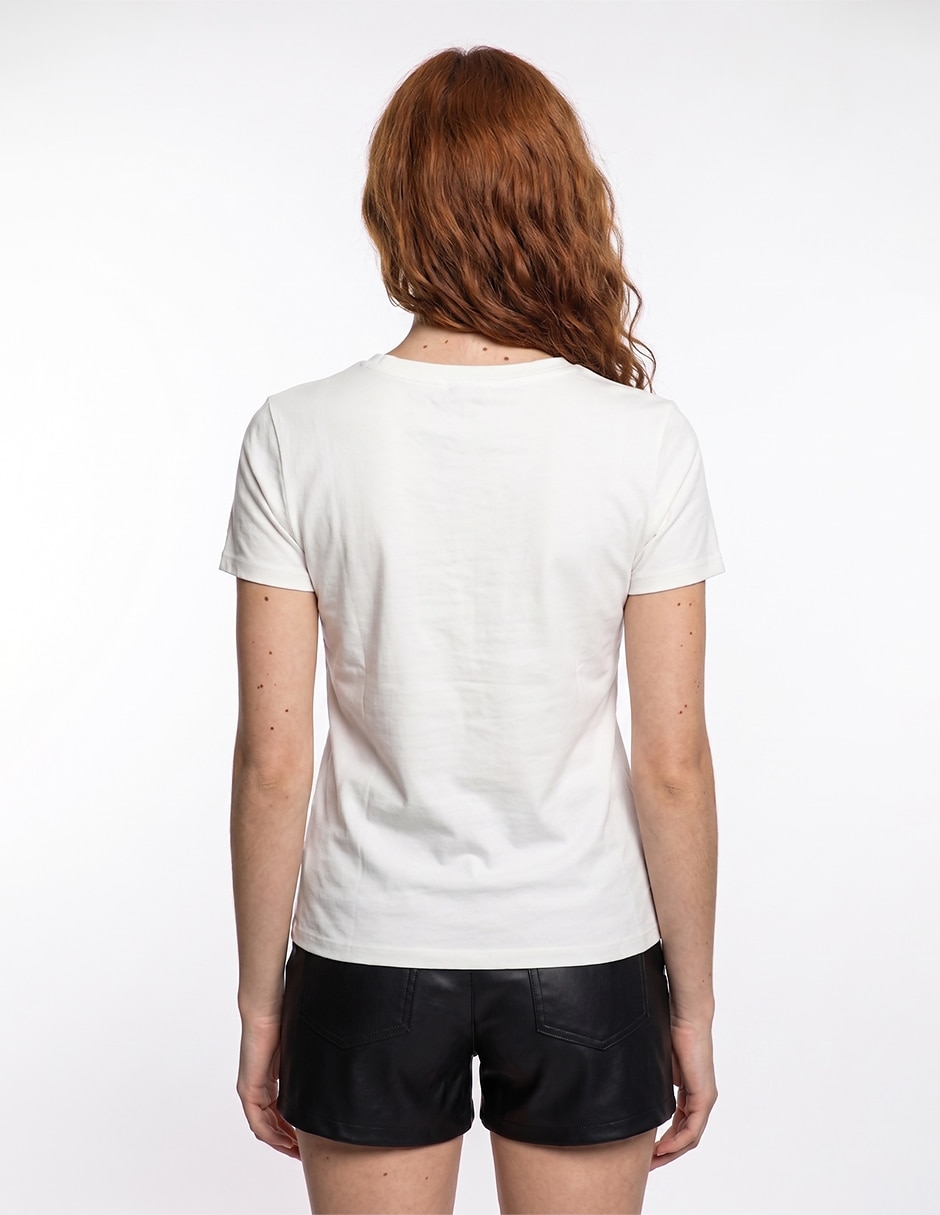Playera manga corta cuello redondo para mujer 2
