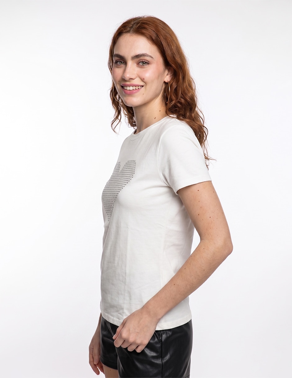 Playera manga corta cuello redondo para mujer 3
