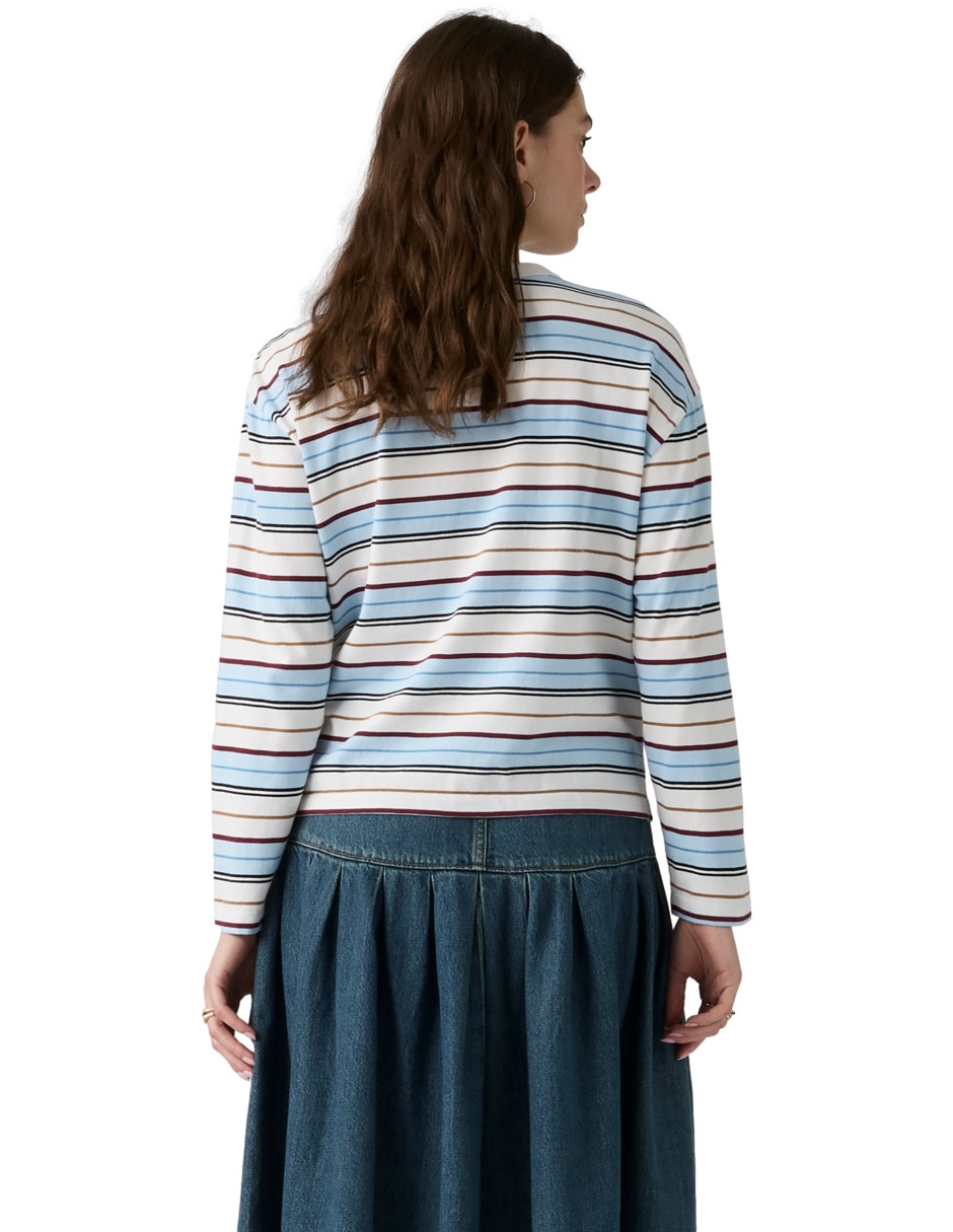 Playera manga larga cuello redondo para mujer 2