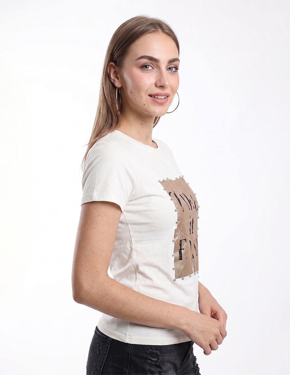 Playera manga corta cuello redondo para mujer 4