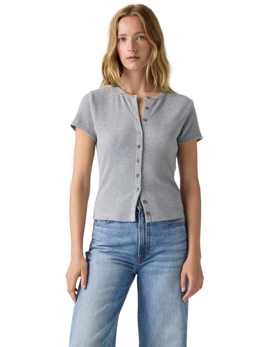 Playera manga corta cuello redondo para mujer Playera manga corta cuello redondo para mujer