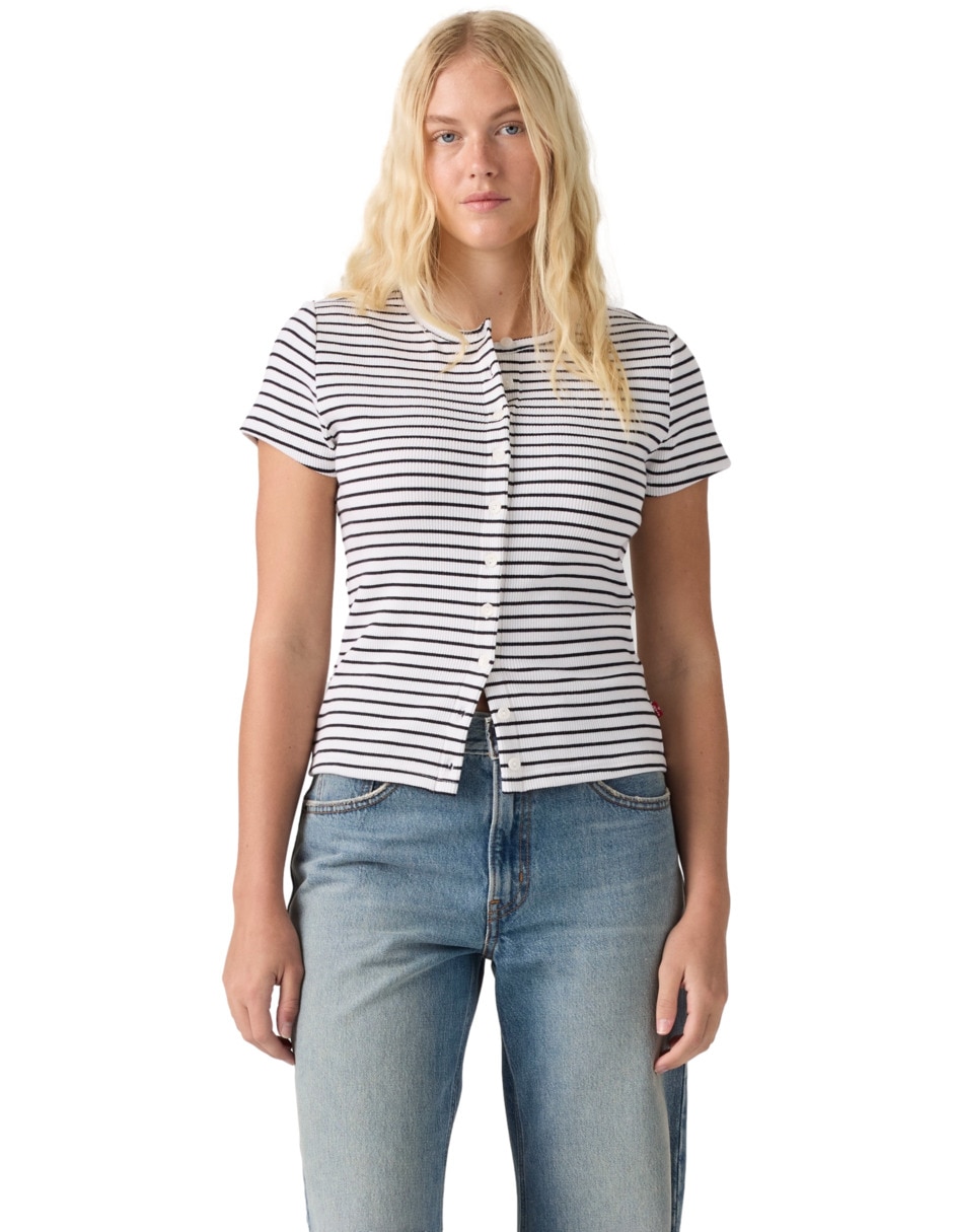 Playera manga corta cuello redondo para mujer Playera manga corta cuello redondo para mujer
