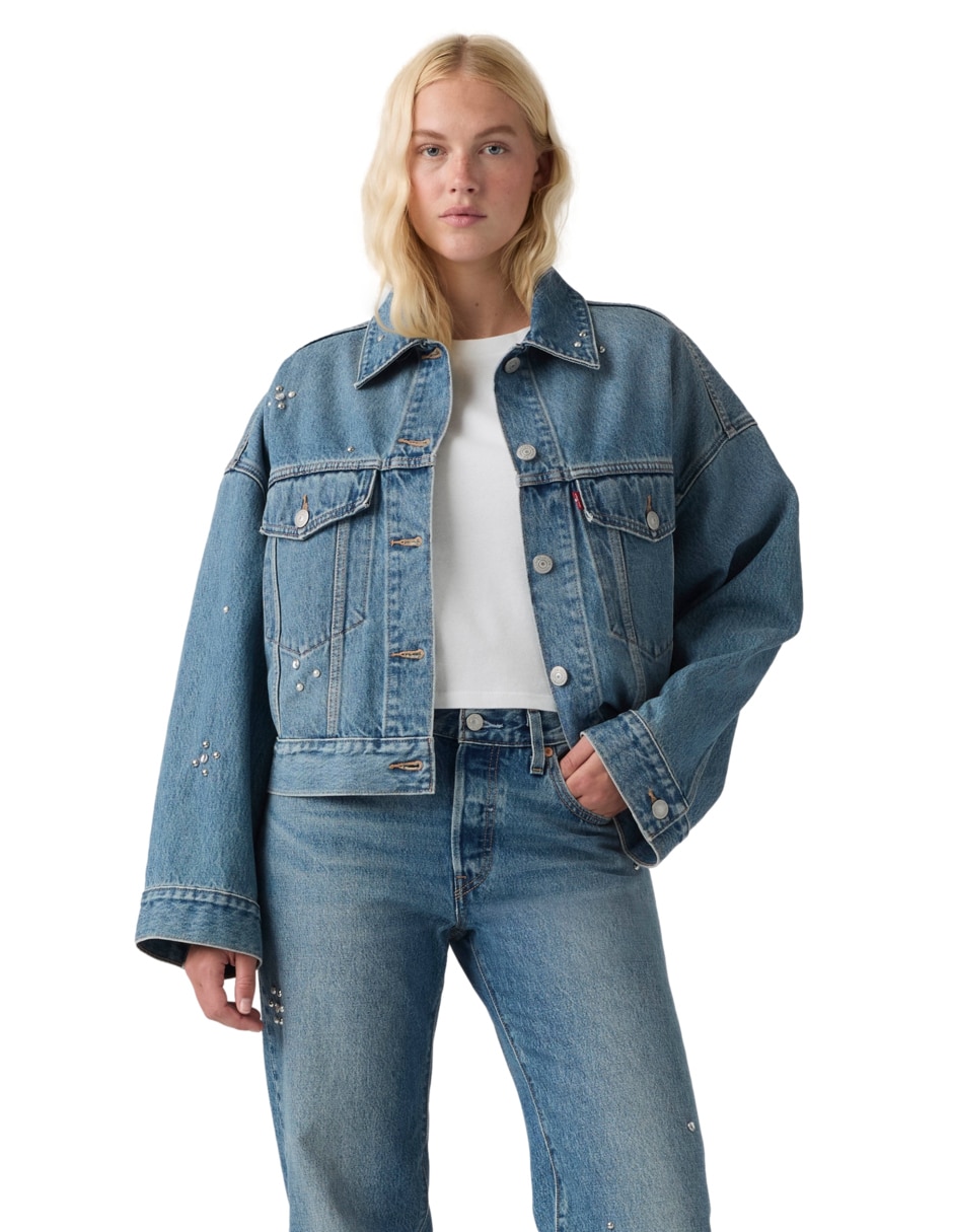Chamarra casual de algodón para mujer