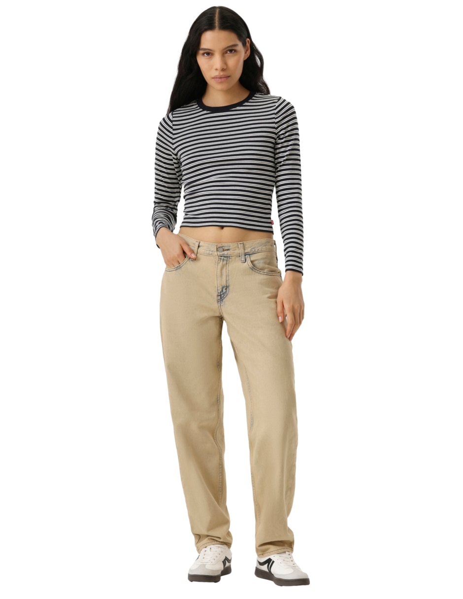 Playera manga larga cuello redondo para mujer 6