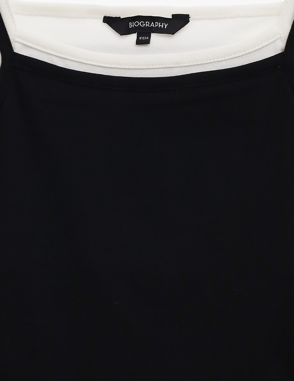 Top cuello cuadrado escote cuadrado tirante delgado 4
