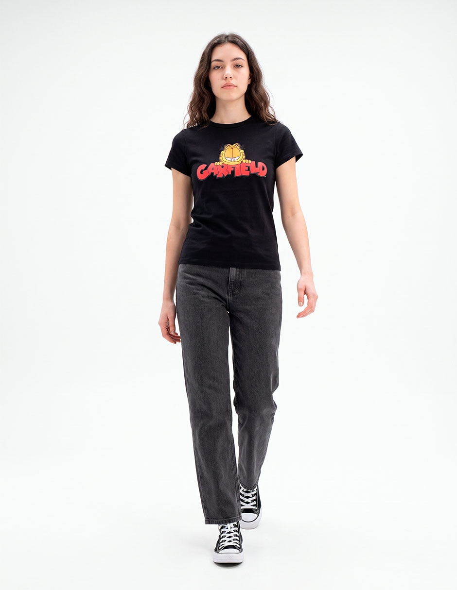 Playera manga corta playera licencia cuello redondo para mujer Playera manga corta playera licencia cuello redondo para mujer
