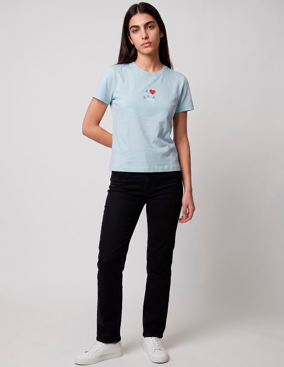 Playera manga corta cuello redondo para mujer 4