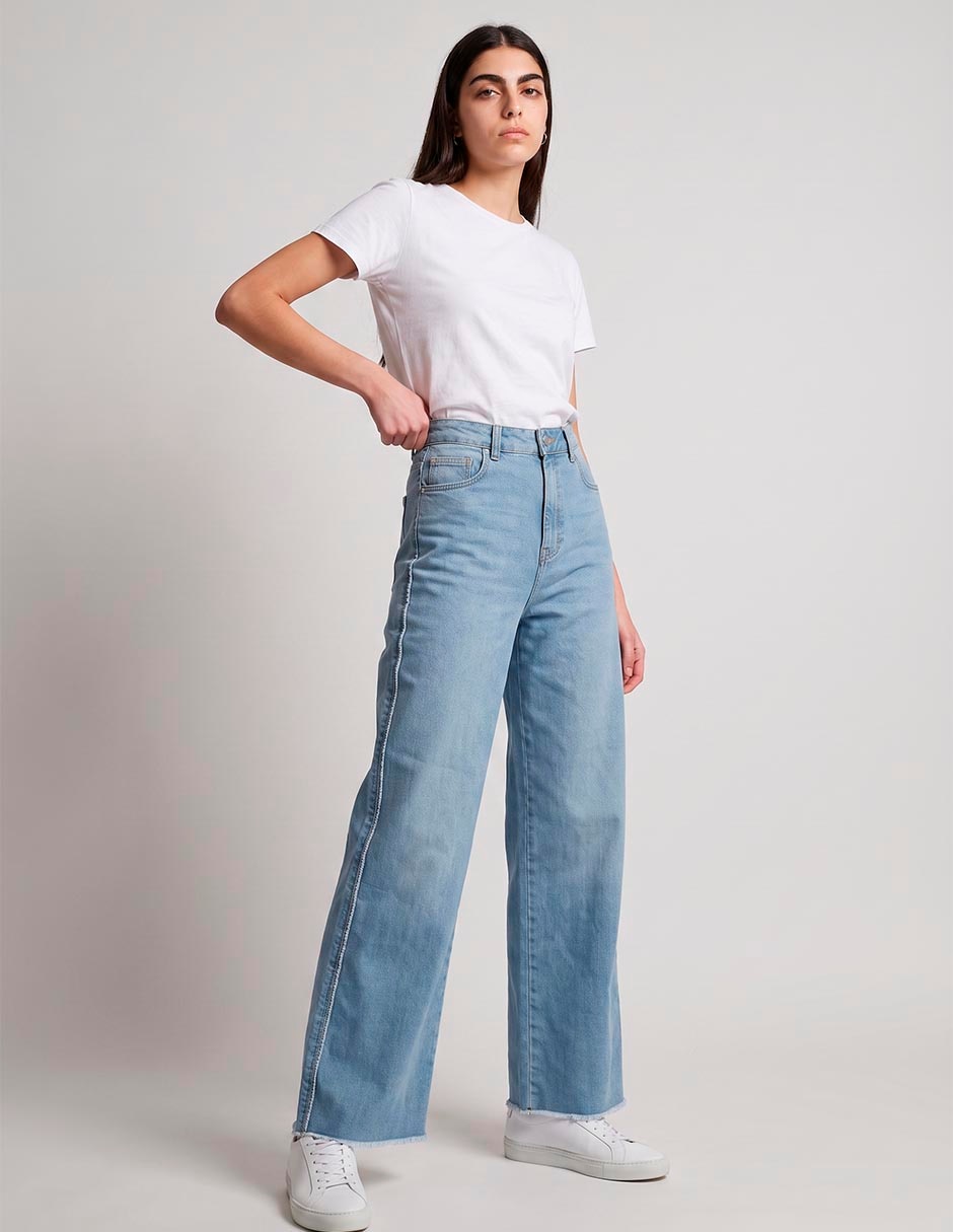 Jeans wide leg that´s it a la cintura para mujer