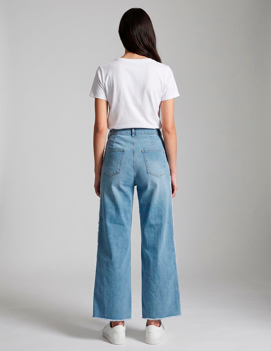 Jeans wide leg that´s it a la cintura para mujer 3