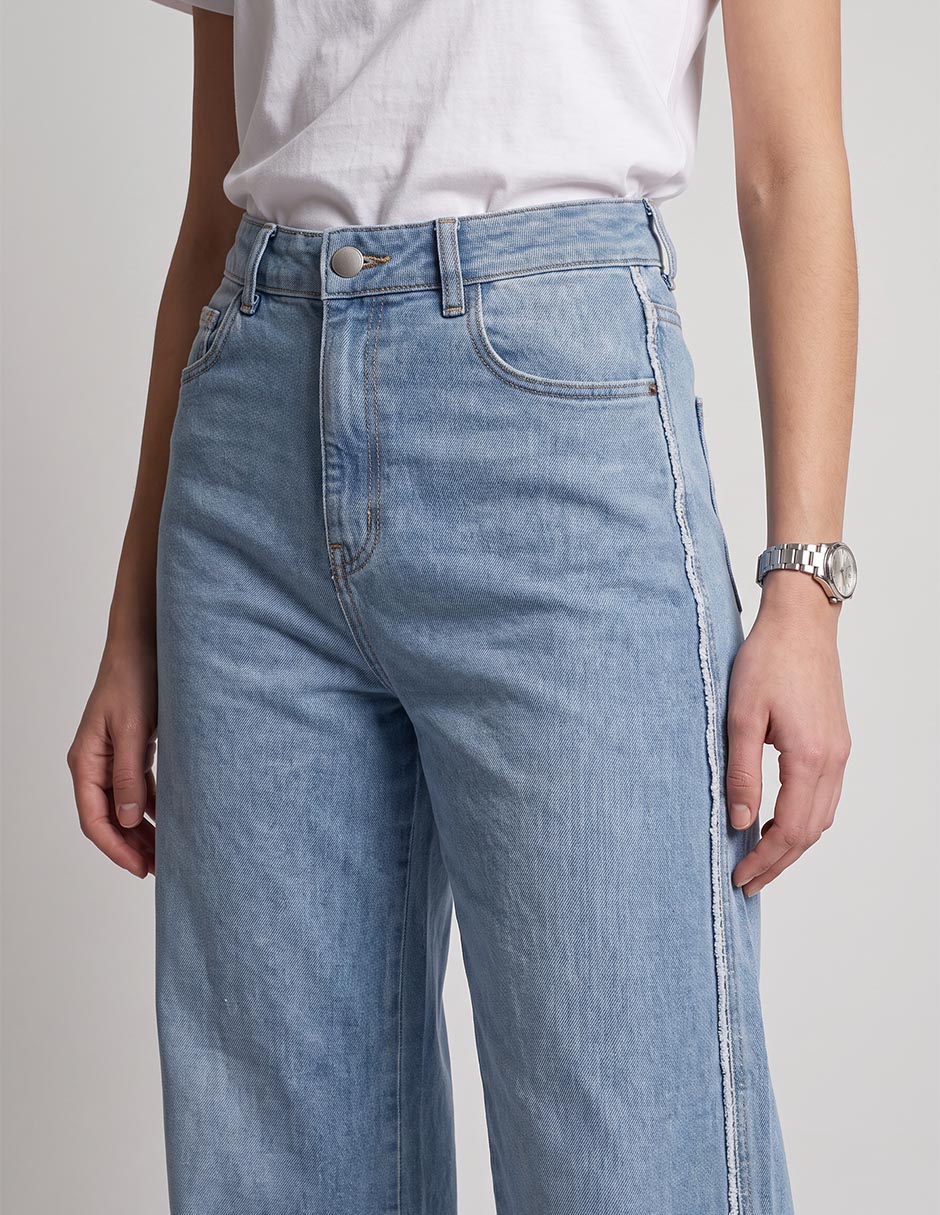 Jeans wide leg that´s it a la cintura para mujer 2