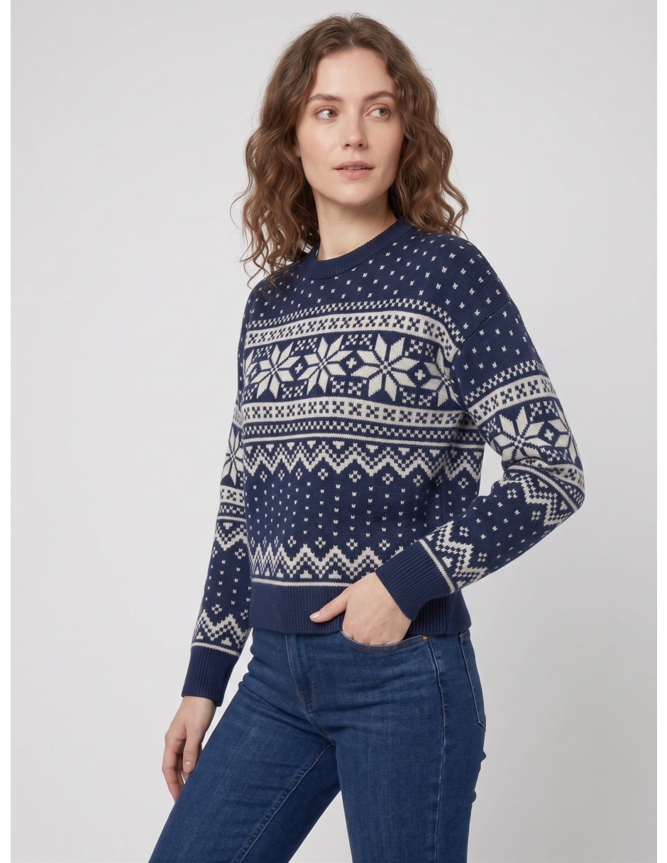 Suéter cuello redondo para mujer 4