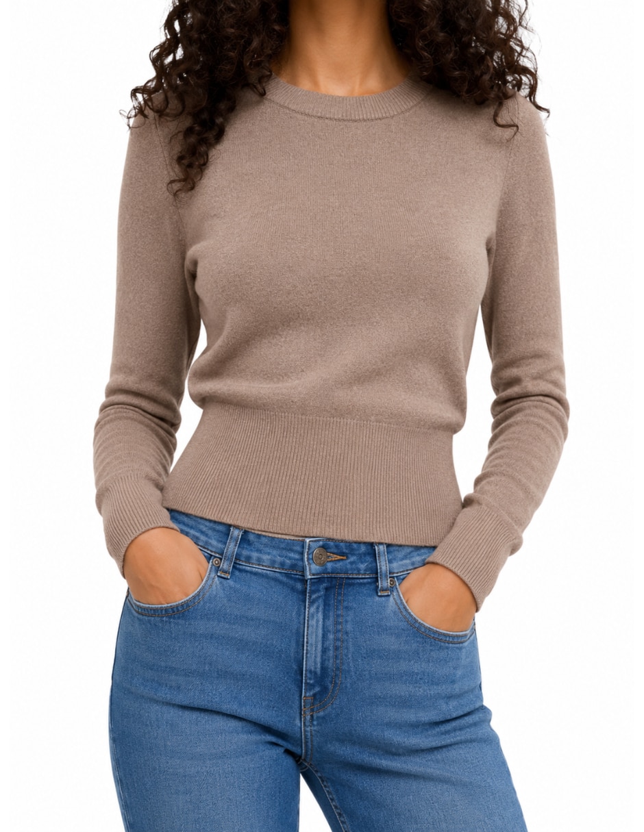 Suéter cuello redondo para mujer Suéter cuello redondo para mujer