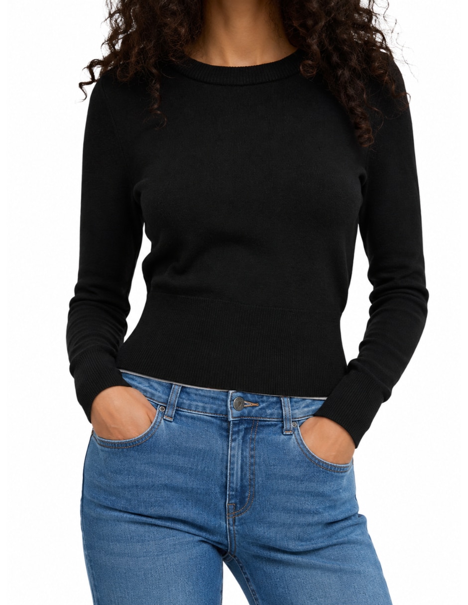 Suéter cuello redondo para mujer 1