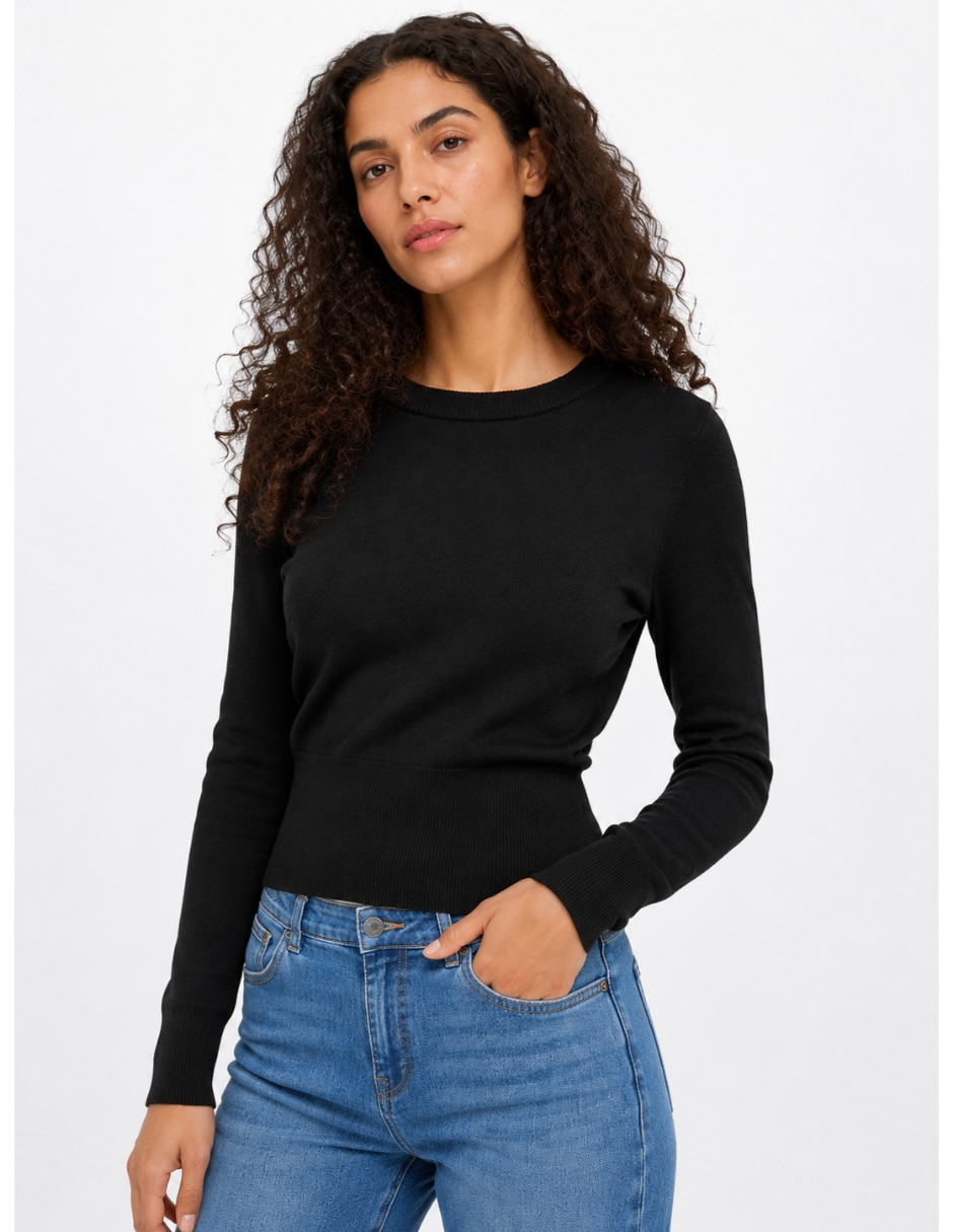 Suéter cuello redondo para mujer 3