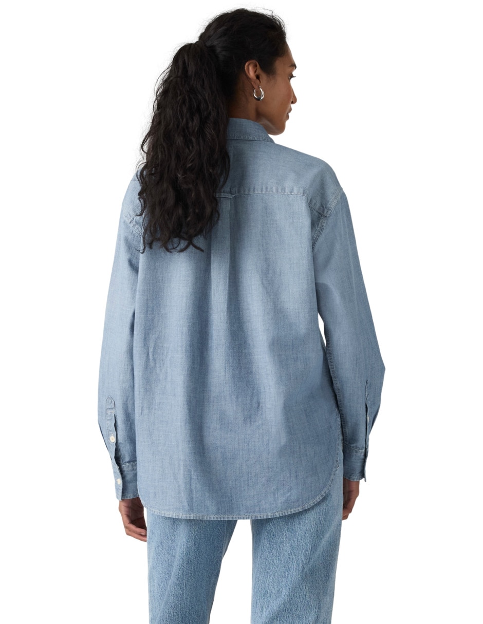 Blusa camisera manga larga para mujer 2