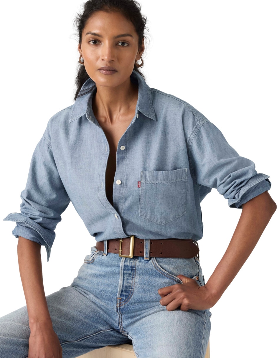 Blusa camisera manga larga para mujer 3