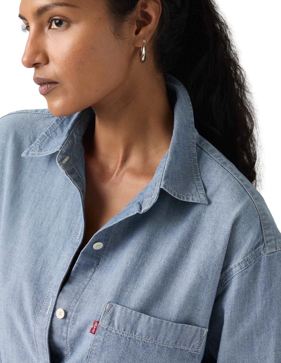 Blusa camisera manga larga para mujer 4