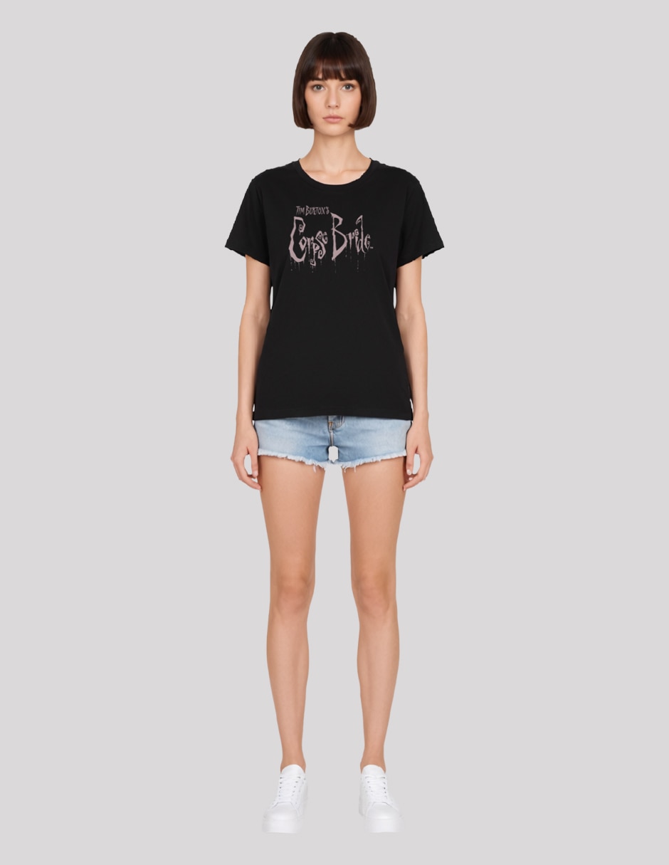 Playera manga corta cuello redondo mujer 4