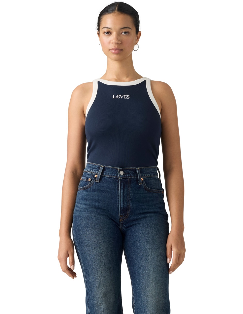 Playera sin manga cuello redondo para mujer Playera sin manga cuello redondo para mujer