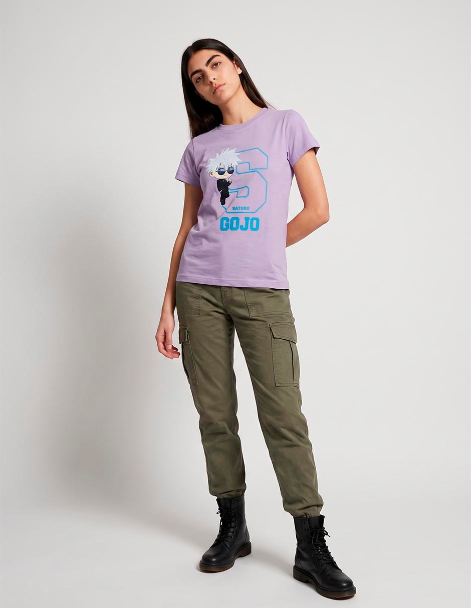 Playera manga corta jujutsu kaisen cuello redondo para mujer 3