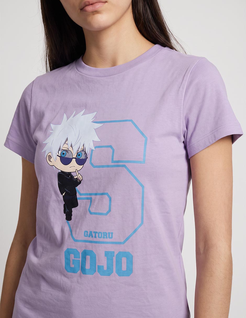 Playera manga corta jujutsu kaisen cuello redondo para mujer 2