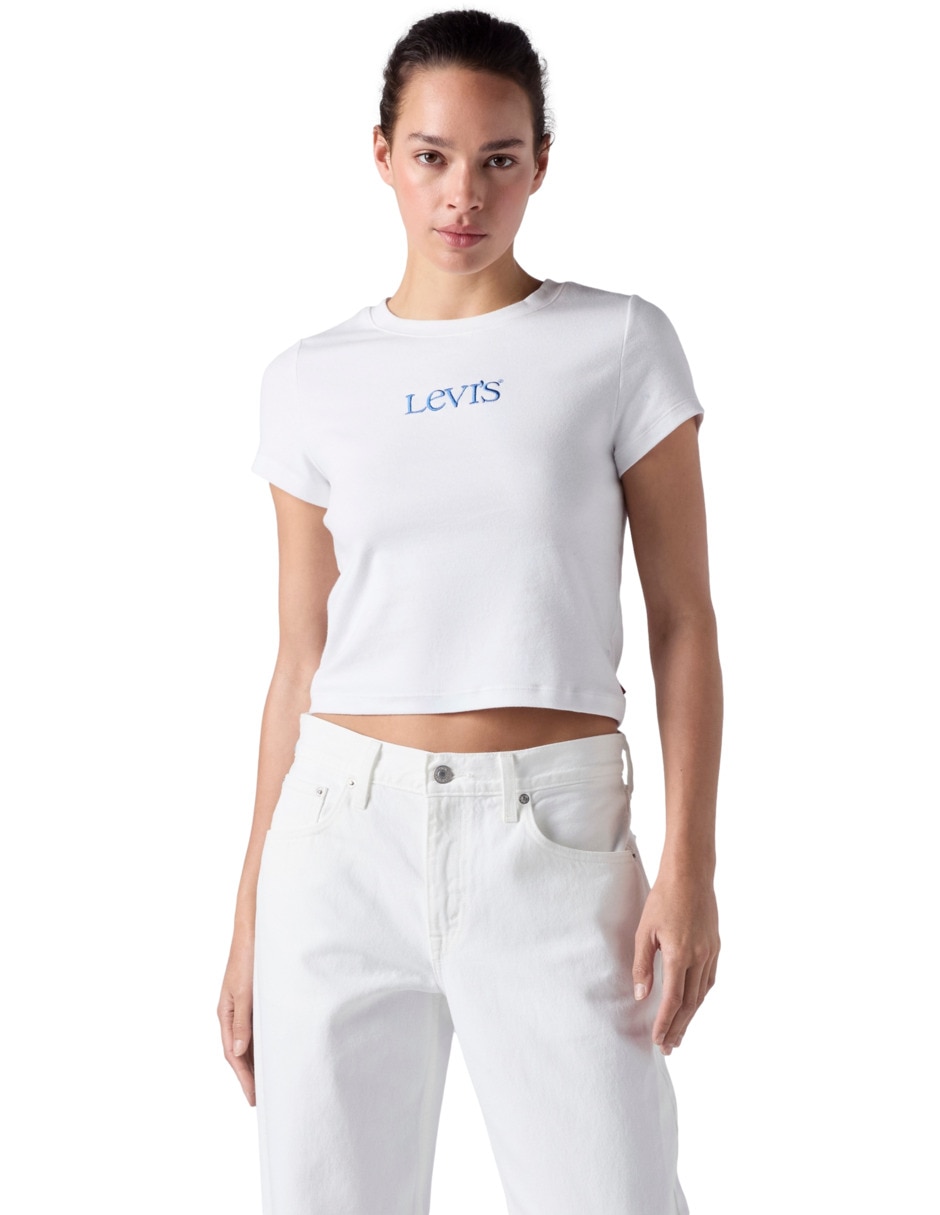 Playera manga corta cuello redondo mujer