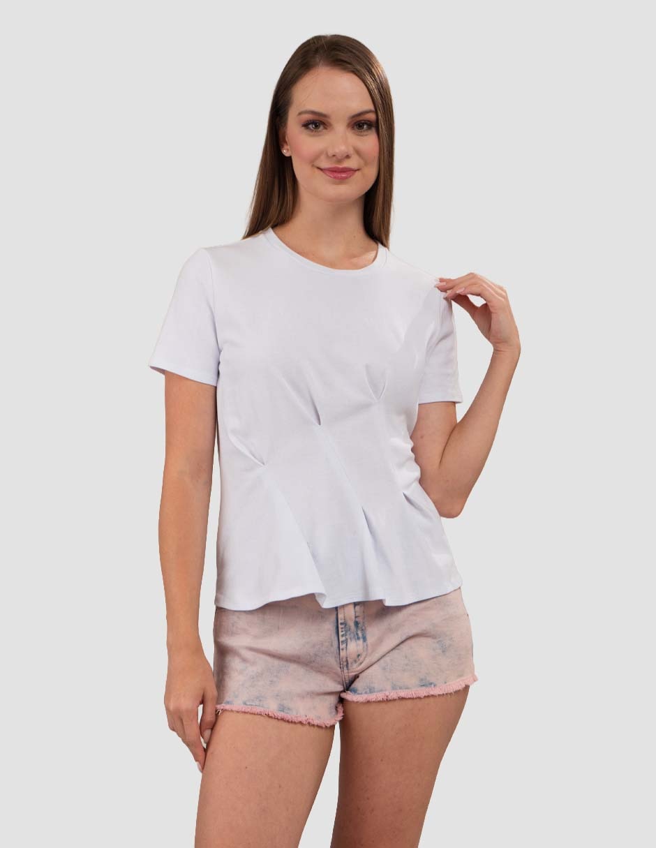 Playera manga corta cuello redondo para mujer Playera manga corta cuello redondo para mujer
