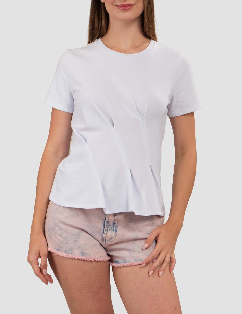 Playera manga corta cuello redondo para mujer 4