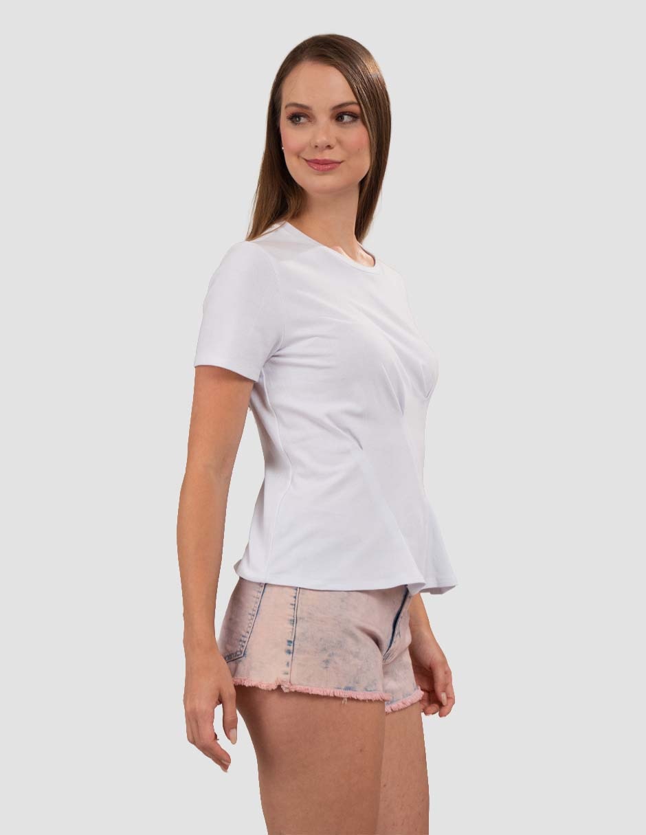 Playera manga corta cuello redondo para mujer 2