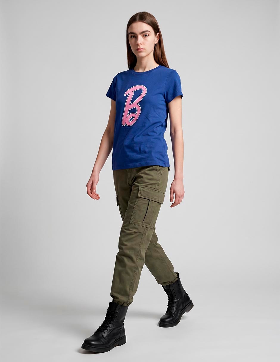 Playera manga corta barbie cuello redondo para mujer 3