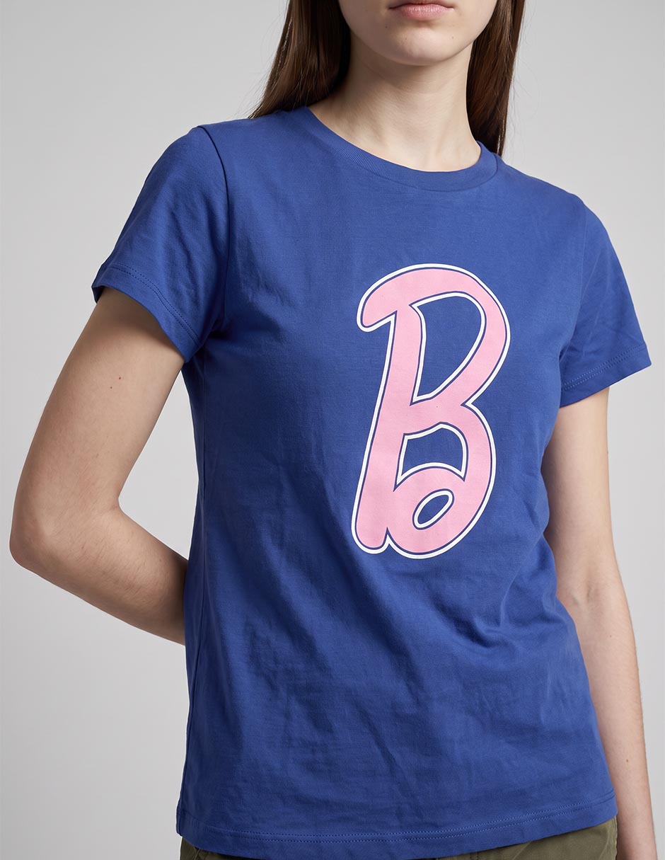 Playera manga corta barbie cuello redondo para mujer 2