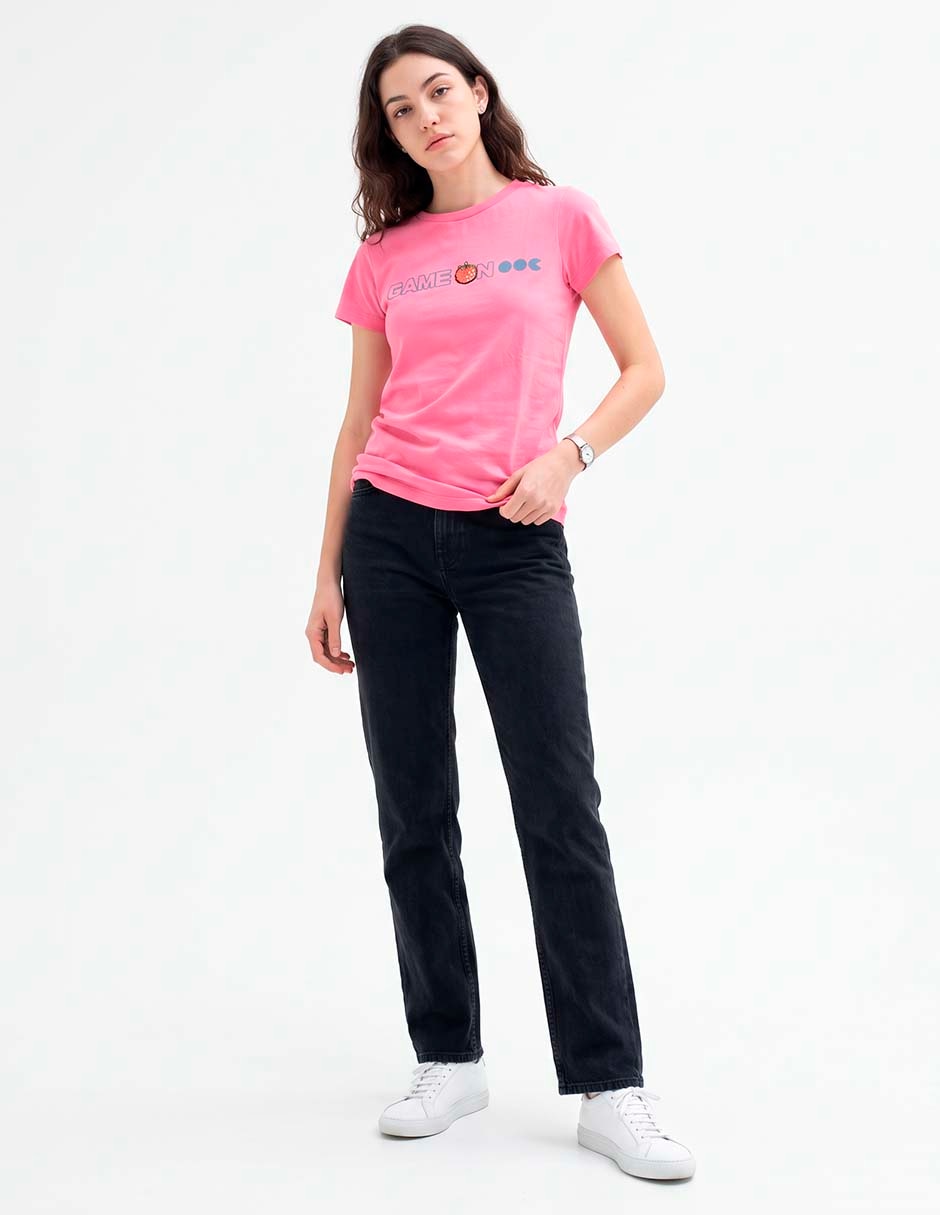 Playera manga corta Pac - Man cuello redondo para mujer 3