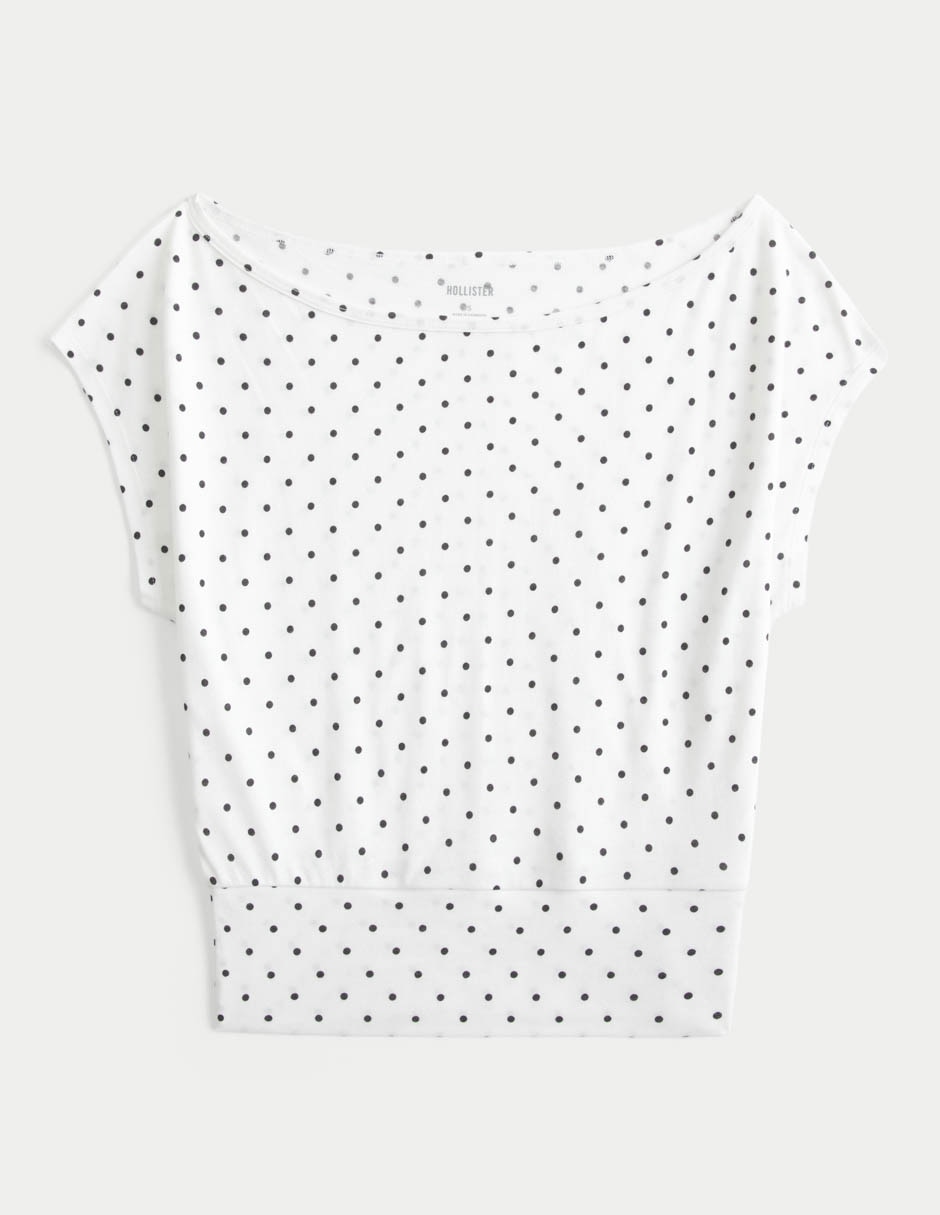 Playera manga corta cuello ojal para mujer