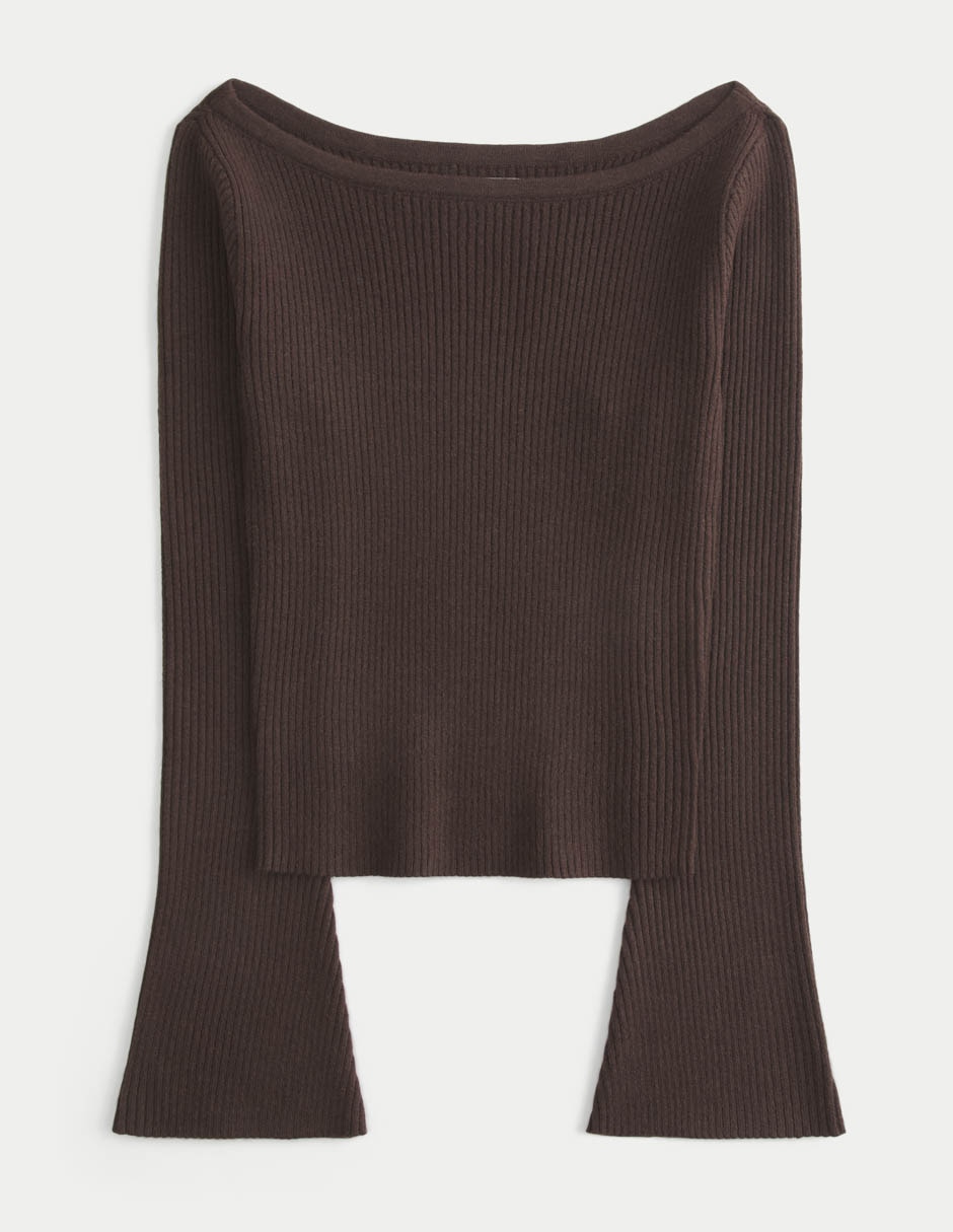 Suéter cuello con escote para mujer Suéter cuello con escote para mujer